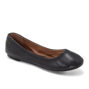 Lucky Brand Emmie Black Leather Ballet Flat NWT 5.5M